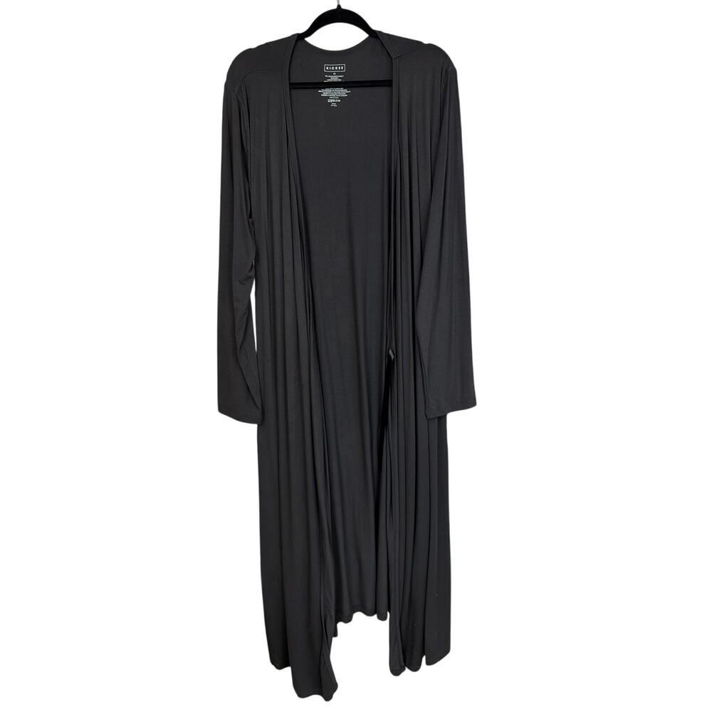 Kickee Pants Dark Brown Long Sleeve Belted Open Long Duster Cardigan 3XL